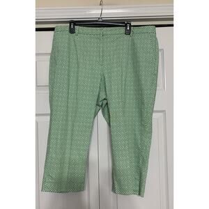 Talbots Green Patterned Capris